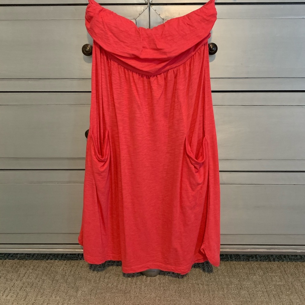 Express Coral Strapless Sundress